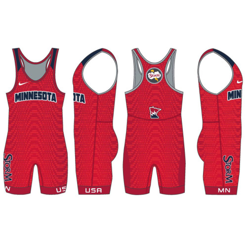 MN/USA Wrestling Team Red Nike Singlet 2023
